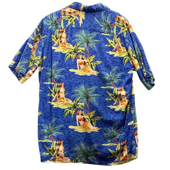 Hilo Hattie The Hawaiian Original Blue Tropical Short Sleeve Shirt Men Small - Picture 4 of 5